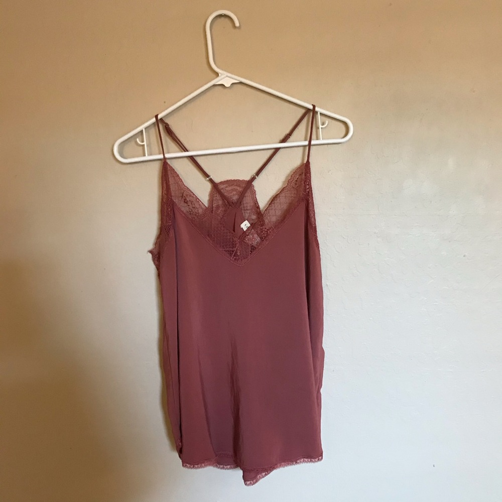 Mauve Racerback Lace Tank